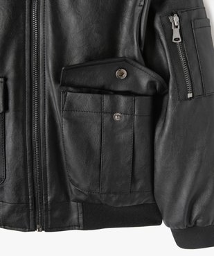 Blouson aviateur avec col en maille peluche garçon vue4 - GEMO (ENFANT) - GEMO