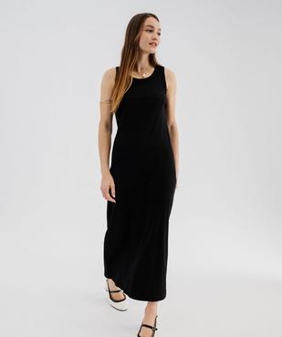 Robe longue sans manches en maille côtelée femme vue1 - GEMO(FEMME PAP) - GEMO