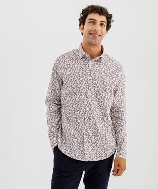 Chemise en coton à motifs fleuris homme vue1 - GEMO 4G HOMME - GEMO