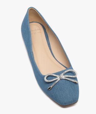 Ballerines en toile denim avec noeud scintillant femme - Valentina Baldano vue5 - VALENTINA BALDA - GEMO