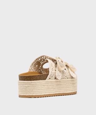 Mules à semelle plateforme tressée et brides macramé femme vue4 - 5 MILES - GEMO