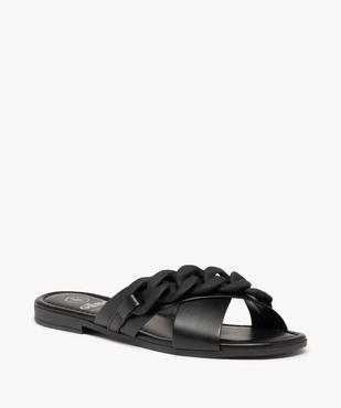 Mules femme à talon plat avec maillons de chaîne mats vue2 - GEMO (CASUAL) - GEMO