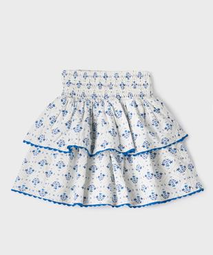 Jupe courte à volants fleurie fille - LuluCastagnette vue1 - LULUCASTAGNETTE - GEMO