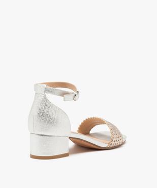 Sandales femme à talon carré et brides métallisées vue4 - GEMO(URBAIN) - GEMO