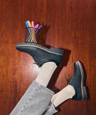Derbies casual à semelle crantée homme vue1 - URBAN STEPS - GEMO