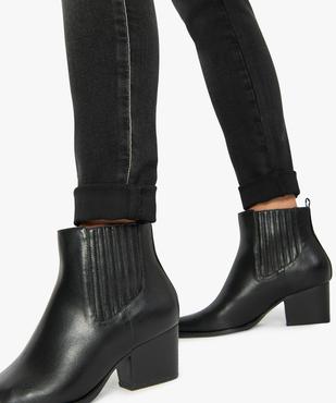 Jean femme coupe slim avec bande métallisée sur le côté vue2 - GEMO(FEMME PAP) - GEMO