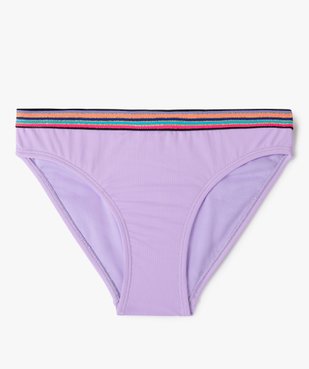 Slip de bain fille avec ceinture multicolore et pailletée vue1 - GEMO (JUNIOR) - GEMO