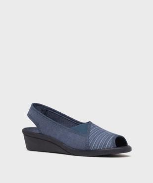 Chaussons à talon compensé, bout et talon ouverts femme vue2 - G'FLEX GEMO FOR GOOD - GEMO