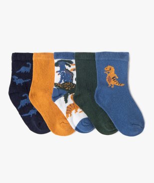 Chaussettes hautes motifs dinosaures garçon (lot de 5) vue1 - GEMO 4G BEBE - GEMO