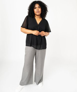 Blouse manches courtes en voile plumetis femme grande taille vue5 - GEMO (G TAILLE) - GEMO