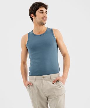 Débardeur uni en maille côtelée homme vue1 - GEMO 4G HOMME - GEMO