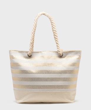 Sac cabas zippé à anses en corde femme vue1 - GEMO (ACCESS) - GEMO