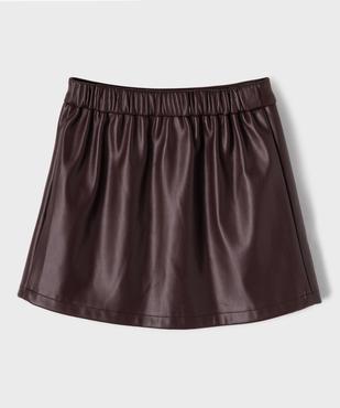 Jupe courte plissée en cuir imitation fille vue3 - GEMO (ENFANT) - GEMO