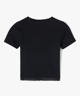 Tee-shirt à manches courtes avec bas en dentelle fille vue5 - GEMO (JUNIOR) - GEMO