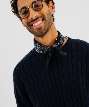 Pull col rond en coton à torsades homme vue2 - GEMO (HOMME) - GEMO