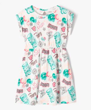 Robe à manches courtes en coton avec motif sur le buste fille vue1 - GEMO 4G FILLE - GEMO