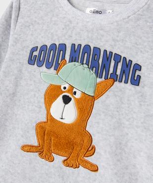 Pyjama en velours 2 pièces bicolore motif chien garçon vue2 - GEMO (ENFANT) - GEMO