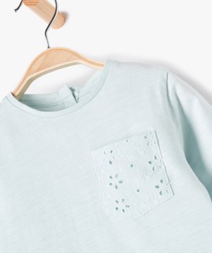 Tee-shirt bébé fille à basque en dentelle et manches longues vue2 - GEMO(BEBE DEBT) - GEMO