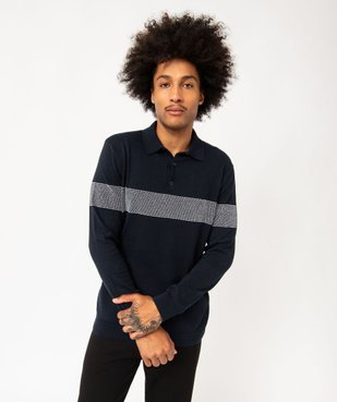 Pull fine maille à col polo homme vue1 - GEMO (HOMME) - GEMO