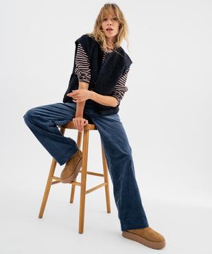 Pantalon straight en velours femme vue5 - GEMO(FEMME PAP) - GEMO