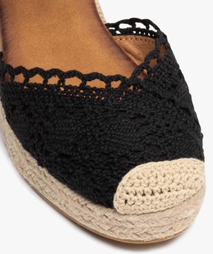 Sandales femme compensées en jute avec dessus brodé vue6 - SANS MARQUE - GEMO