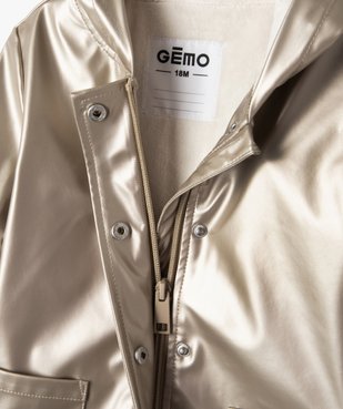 Manteau imperméable doublé à capuche bébé fille vue3 - GEMO(BEBE DEBT) - GEMO