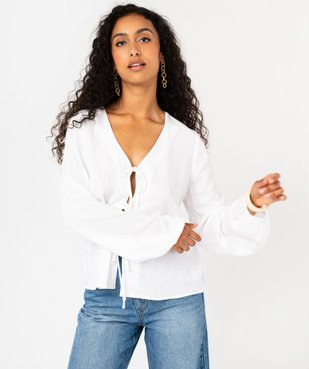 Blouse manches longues à nouettes femme vue1 - GEMO(FEMME PAP) - GEMO