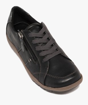 Derbies femme confort dessus uni à zip et à lacets - Softrelax vue5 - SOFTRELAX - GEMO