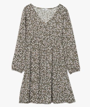 Robe femme à manches longues imprimé fleurs vue4 - GEMO(FEMME PAP) - GEMO