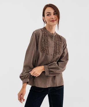 Chemisier col montant à carreaux femme vue2 - GEMO(FEMME PAP) - GEMO