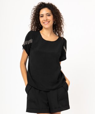Blouse à manches courtes avec franges chaines femme vue5 - GEMO(FEMME PAP) - GEMO