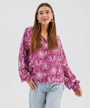 Chemise fluide à motifs femme vue1 - GEMO(FEMME PAP) - GEMO