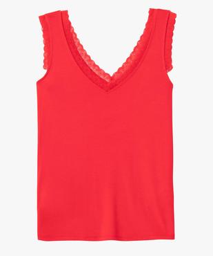 Débardeur avec col V en dentelle femme vue4 - GEMO 4G FEMME - GEMO