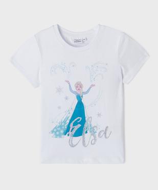 Tee-shirt manches courtes avec motif pailleté fille - La Reine des Neiges vue1 - REINE DES NEIGE - GEMO