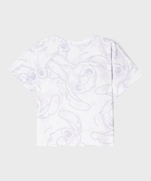 Tee-shirt manches courtes coupe courte imprimé fille - Stitch vue3 - LILO & STITCH - GEMO