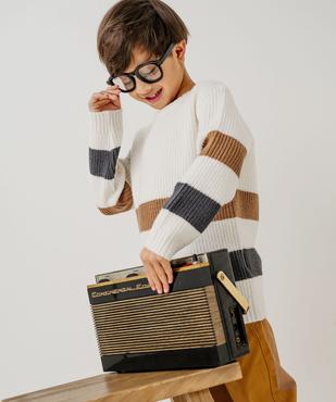 Pull rayé en grosse maille garçon vue1 - GEMO (ENFANT) - GEMO
