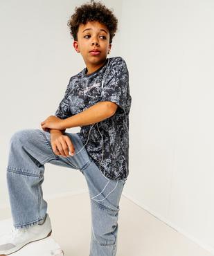 Tee-shirt manches courtes imprimé coupe oversize garçon vue4 - GEMO 4G GARCON - GEMO