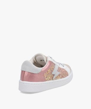 Baskets fille dessus pailleté et lacets brillants vue4 - GEMO (ENFANT) - GEMO