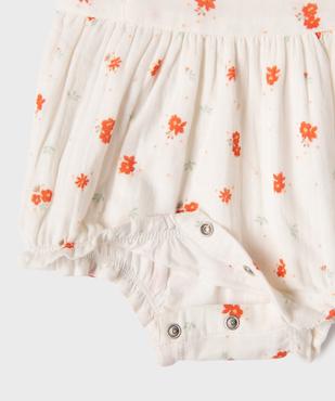 Combinaison courte à motifs fleuris et volants bébé fille vue2 - GEMO(BB COUCHE) - GEMO