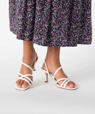 Sandales femme à talon et fines brides vernies vue1 - GEMO(URBAIN) - GEMO