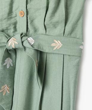 Combinaison longue en viscose à ceinture brodée fille vue2 - GEMO 4G FILLE - GEMO