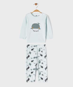 Pyjama en velours 2 pièces avec motifs marins bébé garçon vue1 - GEMO 4G BEBE - GEMO