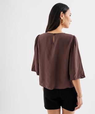 Blouse manches 3/4 avec empiècement brodé femme vue4 - GEMO(FEMME PAP) - GEMO