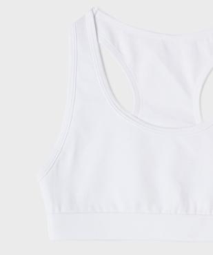 Brassière dos nageur en coton stretch doux et doublé fille vue2 - GEMO 4G FILLE - GEMO