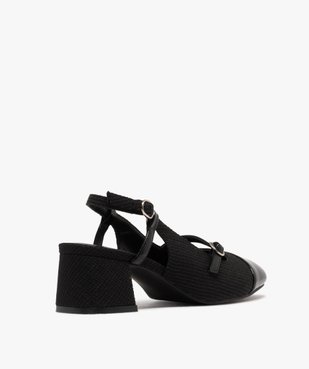 Escarpins sling-back en textile pailleté et vernis femme vue5 - FOLLOW ME - GEMO