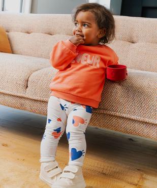Legging long en coton stretch bébé fille vue2 - GEMO 4G BEBE - GEMO