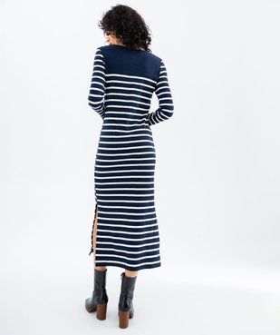 Robe en maille à rayures femme - LuluCastagnette vue4 - LULUCASTAGNETTE - GEMO