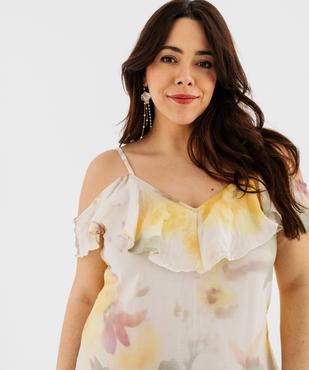 Robe longue à volants et fines bretelles femme grande taille vue5 - GEMO (G TAILLE) - GEMO