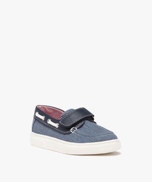 Chaussures bateau garçon en toile denim avec scratch vue3 - GEMO 4G GARCON - GEMO
