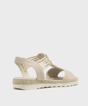 Sandales à petit talon compensé et brides élastiques femme - Emilia Rosa vue4 - EMILIA ROSA - GEMO